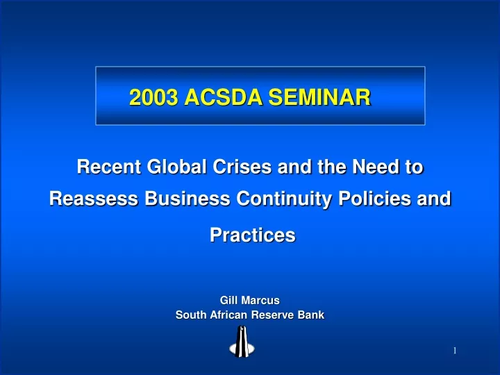 2003 acsda seminar