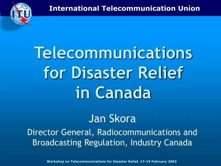 telecommunications for disaster relief in canada