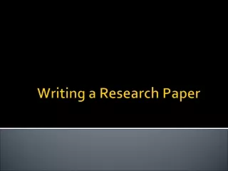 Writing a  Research  Paper