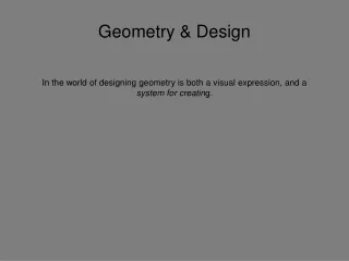 Geometry &amp; Design