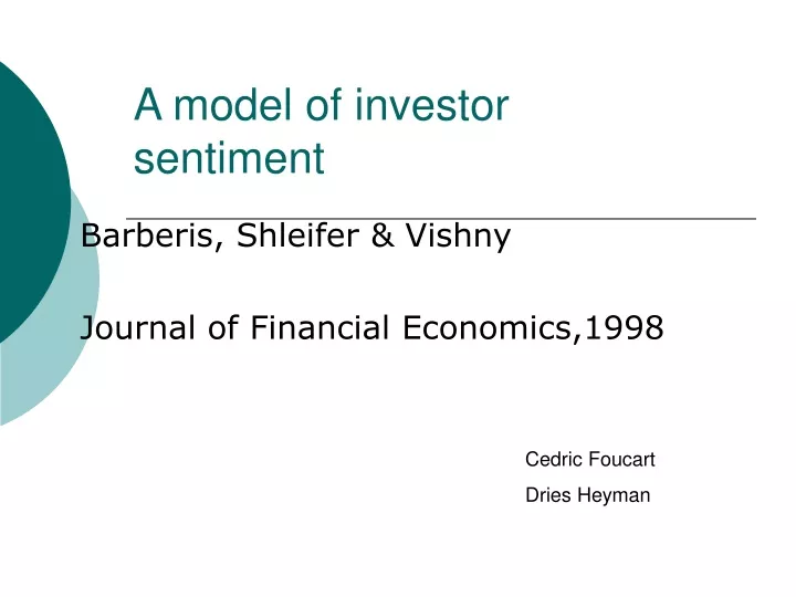 a model of investor sentiment