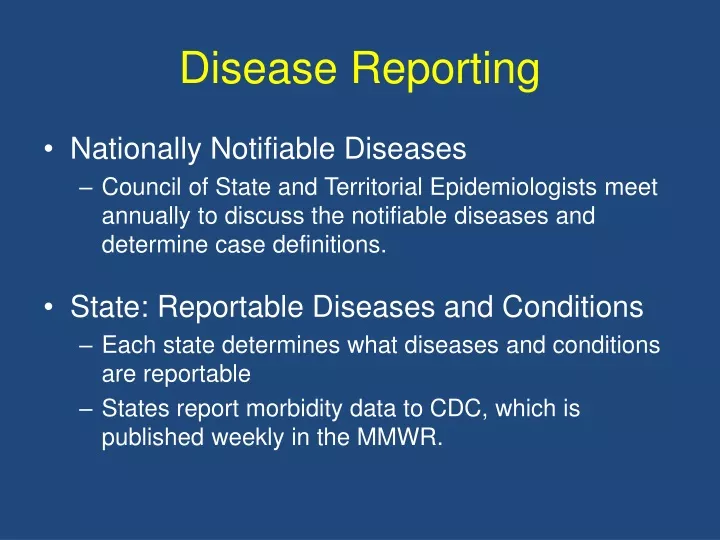 disease reporting