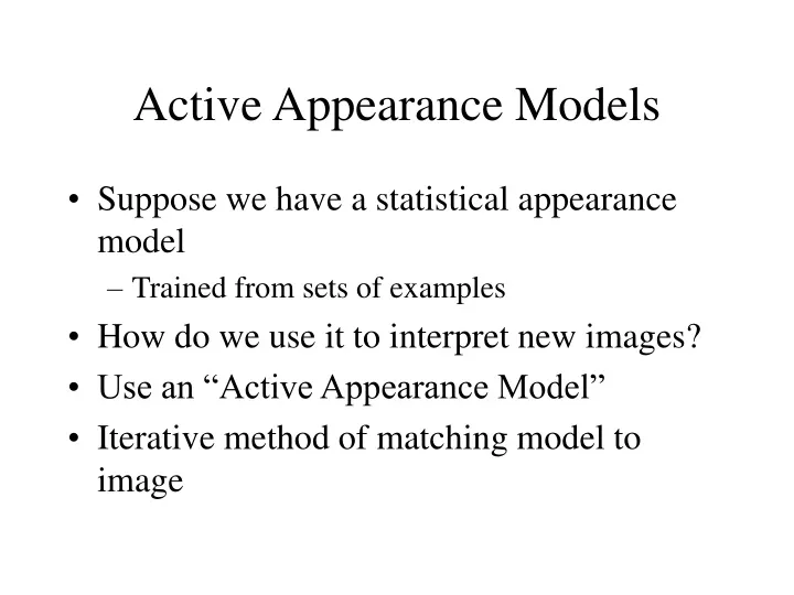active appearance models