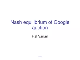 Nash equilibrium of Google auction