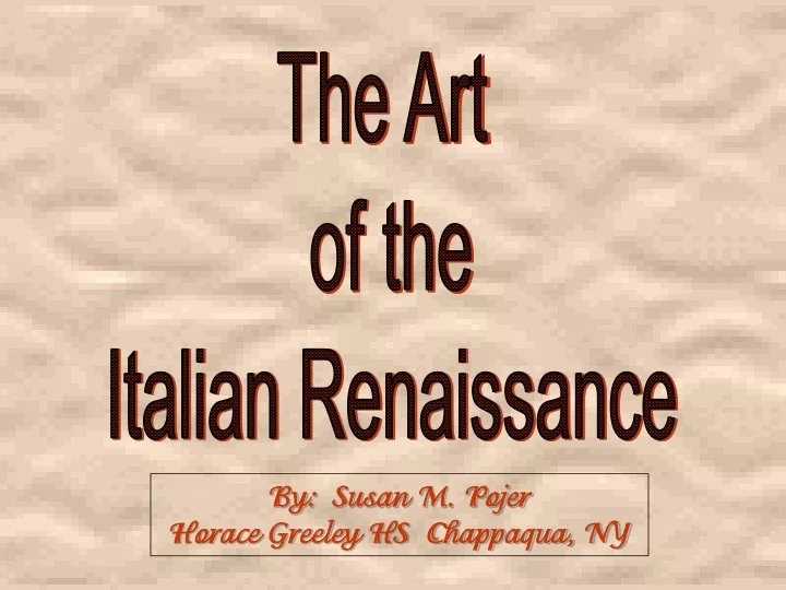 the art of the italian renaissance