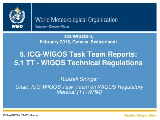 Russell Stringer Chair, ICG-WIGOS Task Team on WIGOS Regulatory Material (TT-WRM)