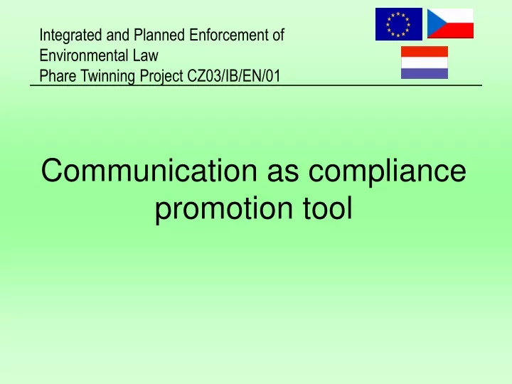 communication as compliance promotion tool