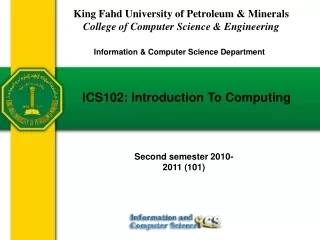 ICS102: Introduction To Computing