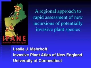 A regional approach to rapid assessment of new incursions of potentially invasive plant species