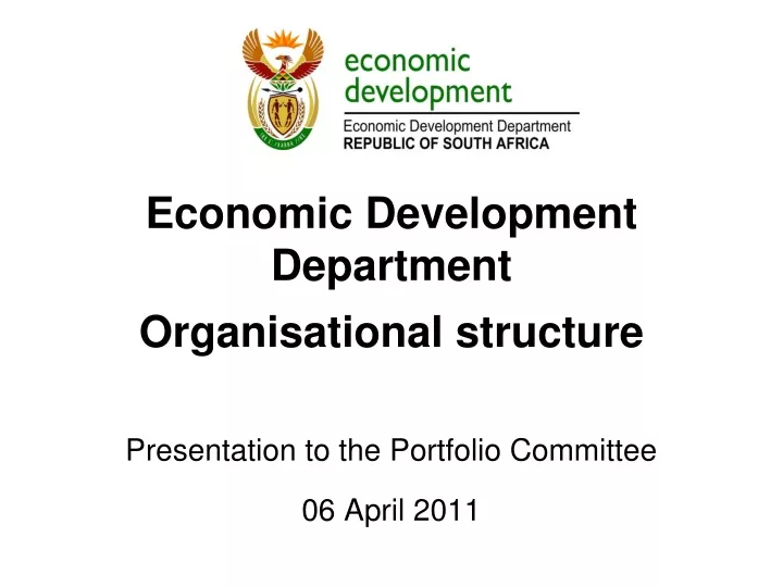 economic development department organisational structure