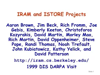 IRAM and ISTORE Projects