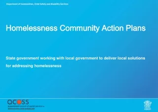 Homelessness Community Action Plans