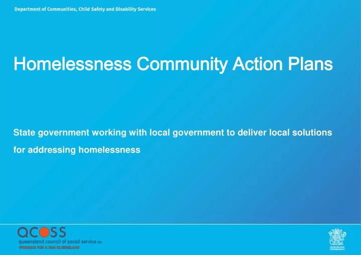 homelessness community action plans state