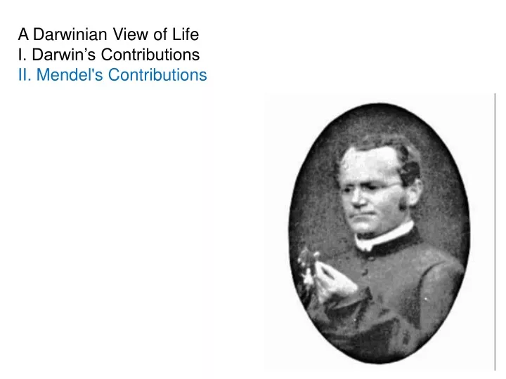 a darwinian view of life i darwin s contributions