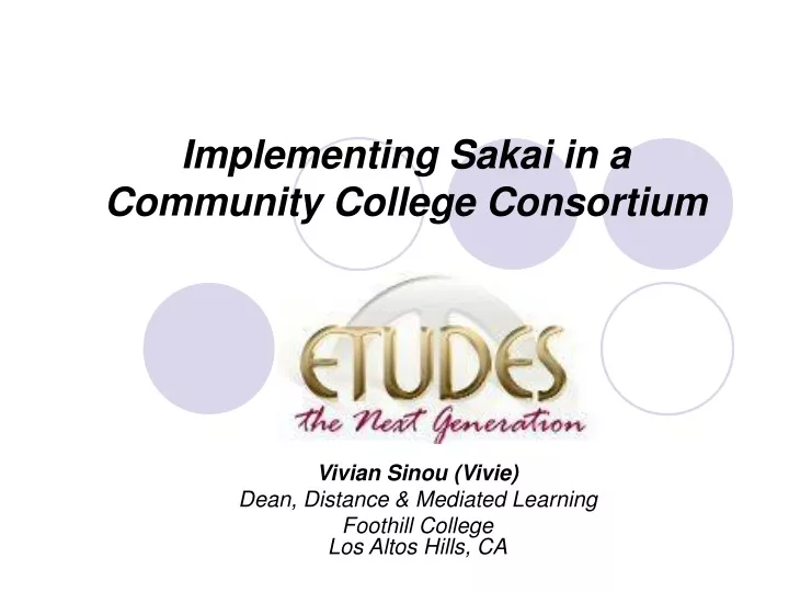implementing sakai in a community college consortium