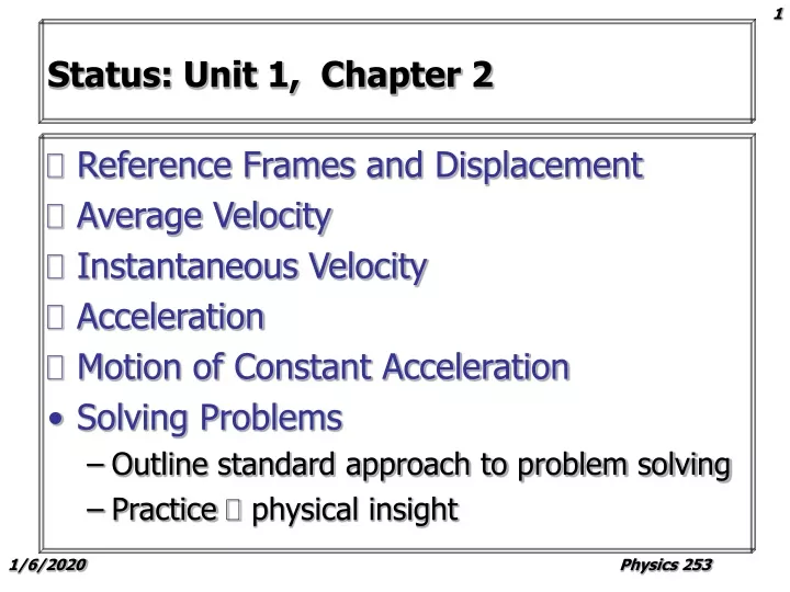 status unit 1 chapter 2