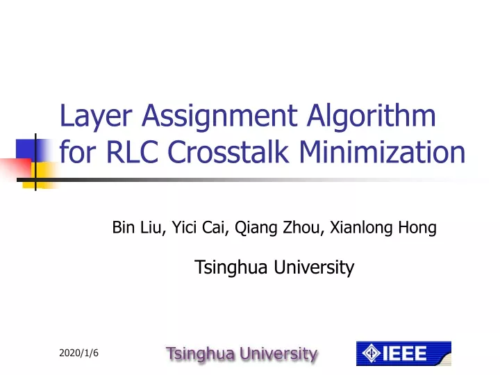 layer assignment algorithm for rlc crosstalk minimization