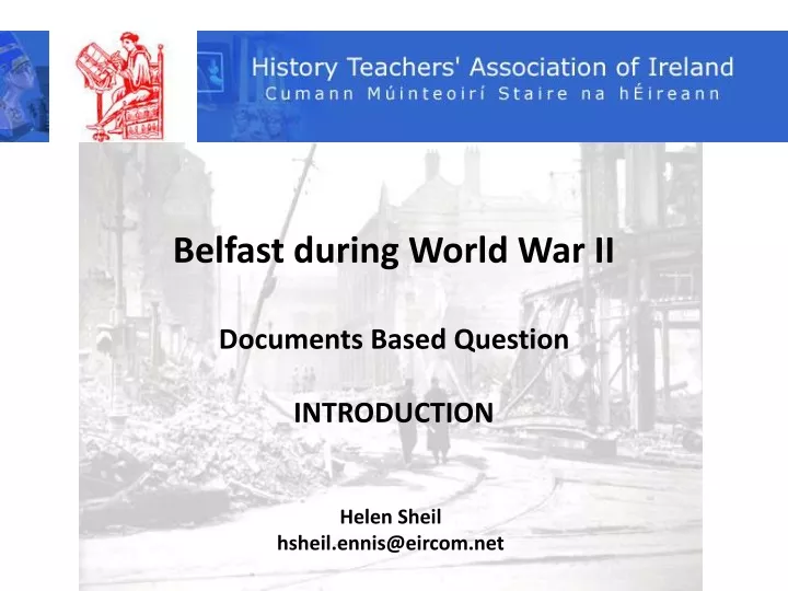belfast during world war ii documents based