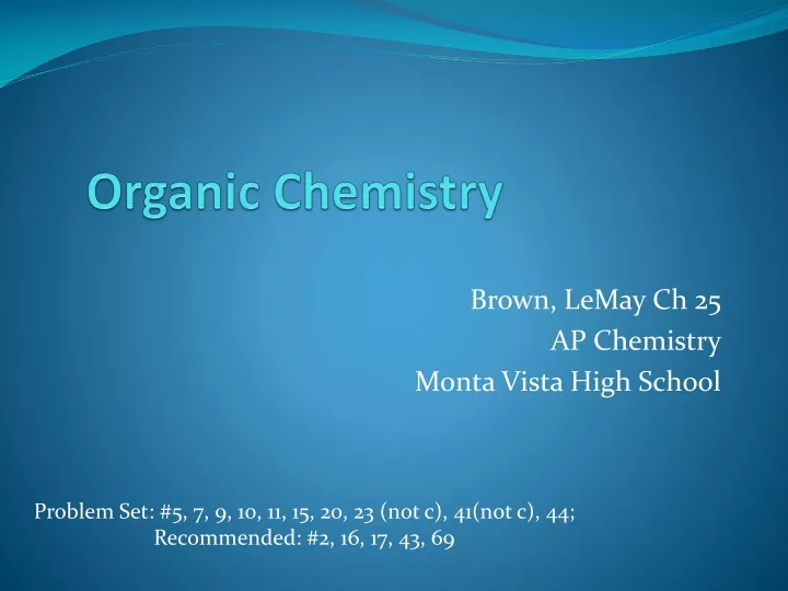 organic chemistry