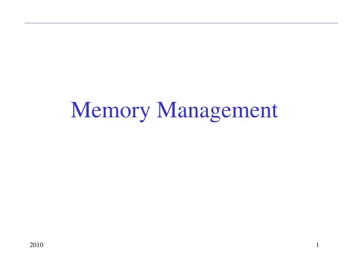 memory management