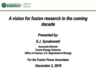 A vision for fusion research in the coming decade