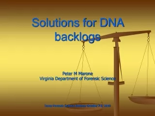 Solutions for DNA backlogs