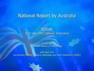 National Report by Australia