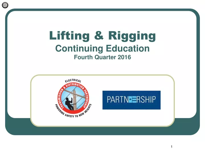 lifting rigging continuing education fourth quarter 2016