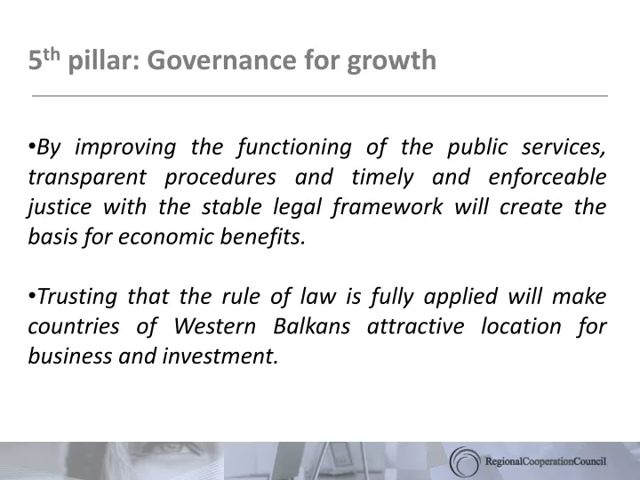 5 th pillar governance for growth