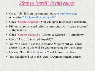 How to “enroll” in this course
