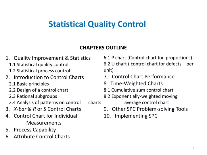 statistical quality control
