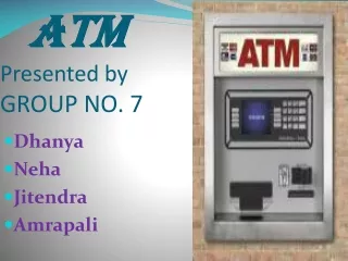 ATM Presented by GROUP NO. 7