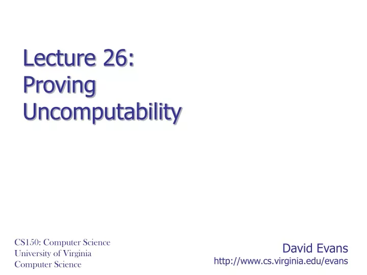 david evans http www cs virginia edu evans