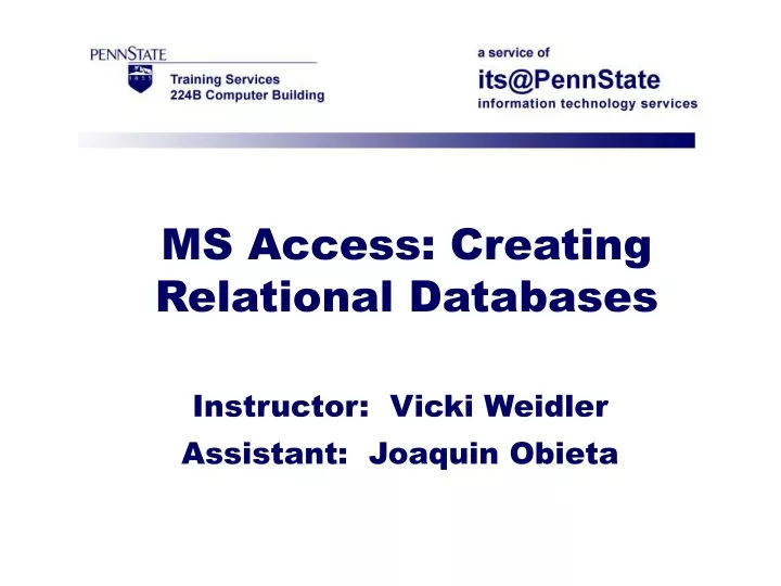 ms access creating relational databases