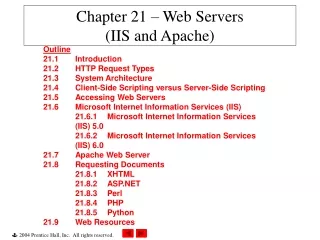 Chapter 21 – Web Servers  (IIS and Apache)