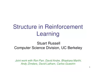 Structure in Reinforcement Learning