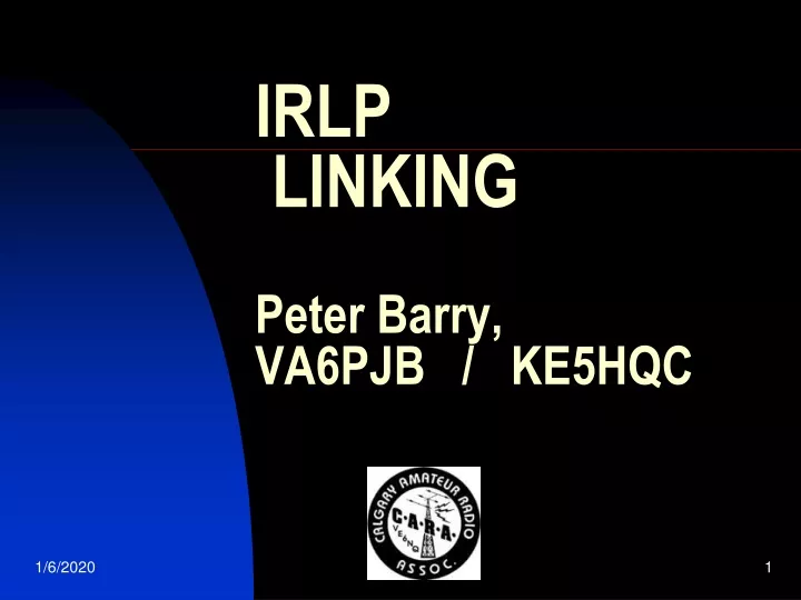 irlp linking peter barry va6pjb ke5hqc