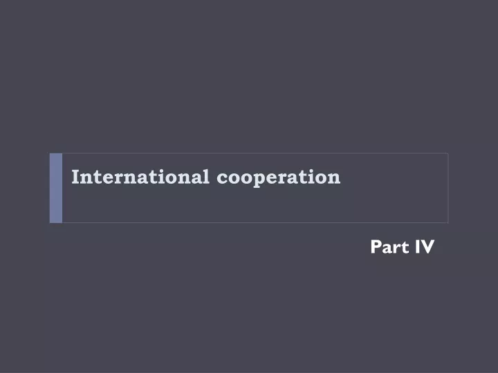 international cooperation