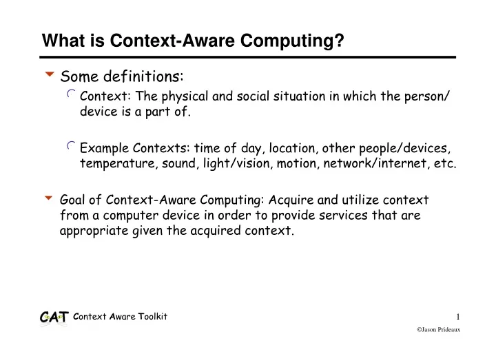 what is context aware computing