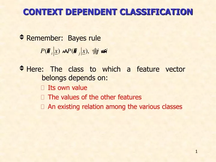 context dependent classification