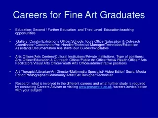 Careers for Fine Art Graduates