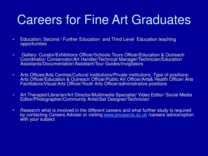 careers for fine art graduates