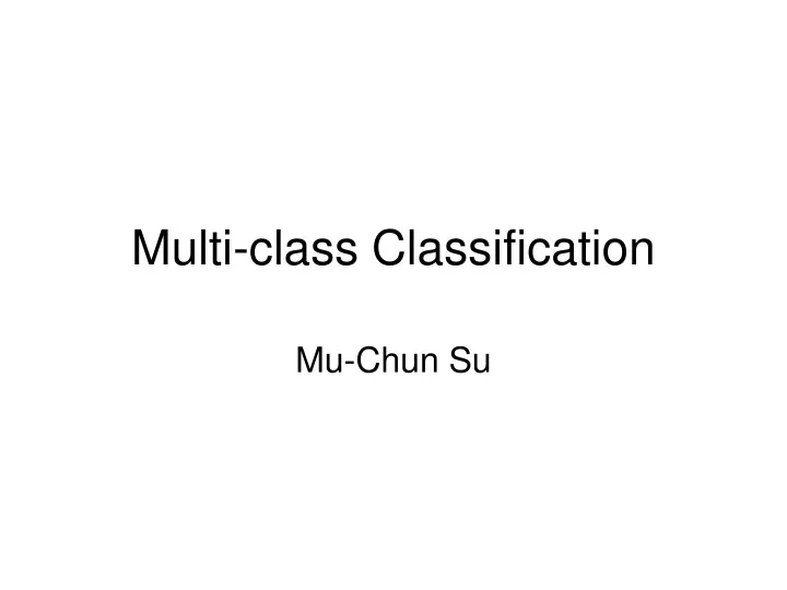 multi class classification