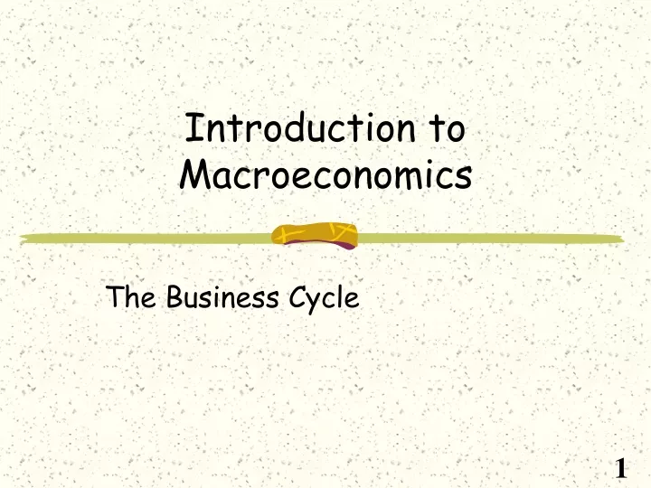 introduction to macroeconomics