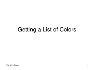Getting a List of Colors