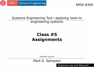 Class #5 Assignments