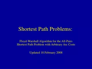 Shortest Path Problems: