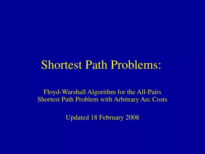 shortest path problems