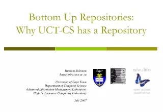 Bottom Up Repositories: Why UCT-CS has a Repository