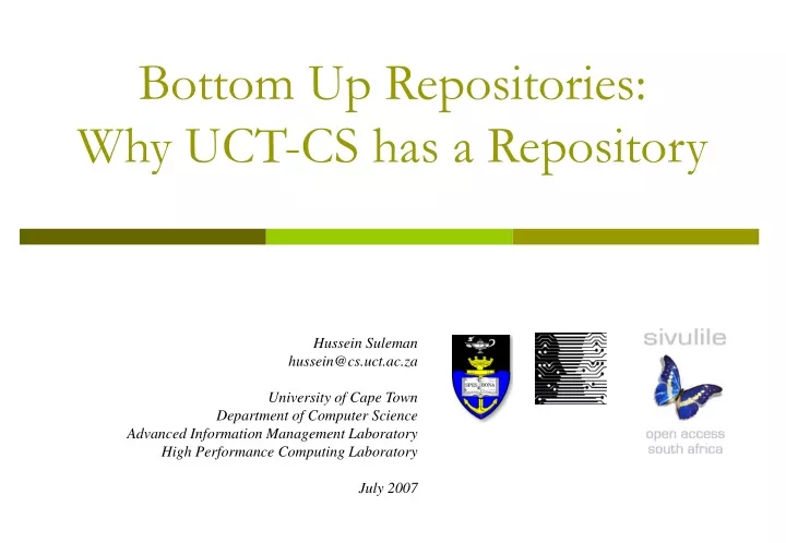bottom up repositories why uct cs has a repository